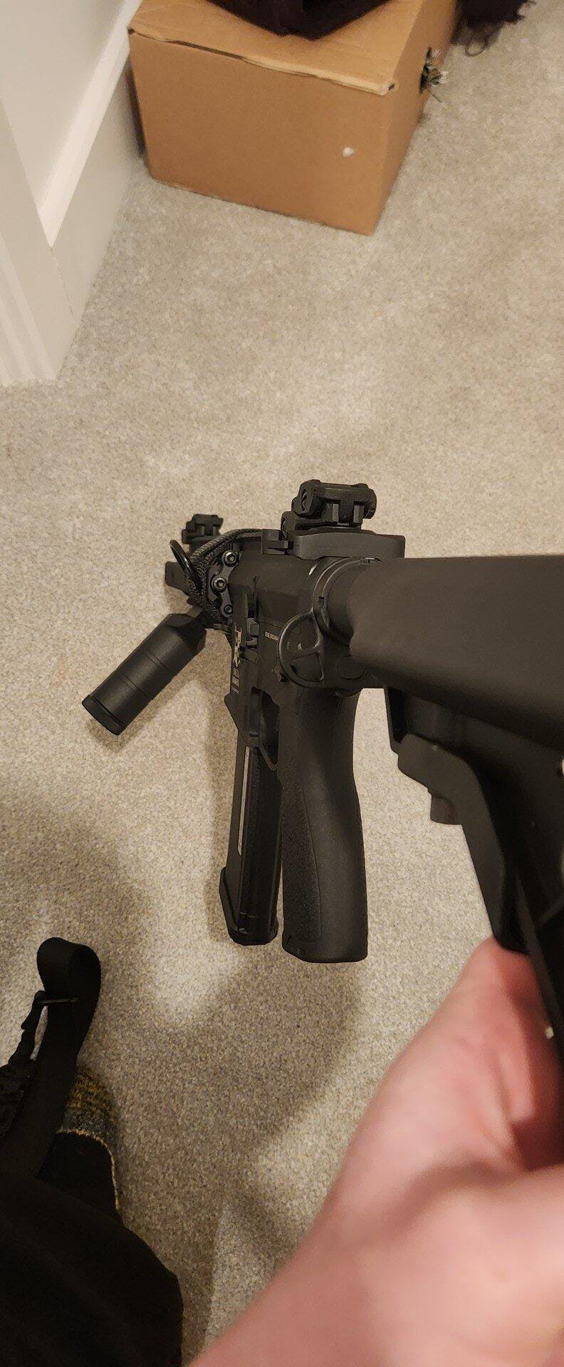 Zenit RK-1 tactical foregrip on B-25U mount, angled foregrip
