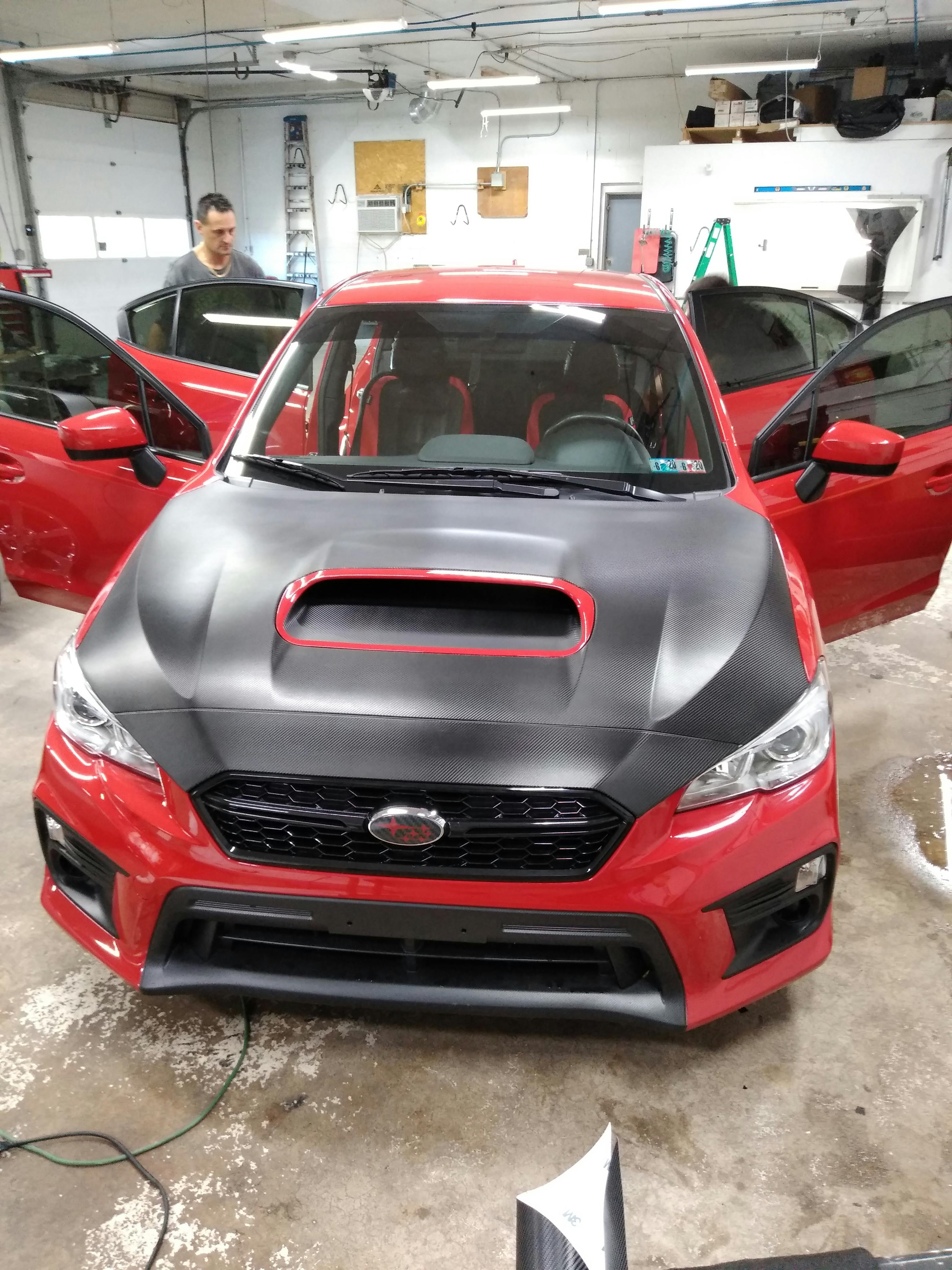 used hood scoops for sale on Automotive Brushed Aluminum For 2015 2020 Subaru Wrx Sti Hood Scoop Vinyl Insert Decal Decals Stickers