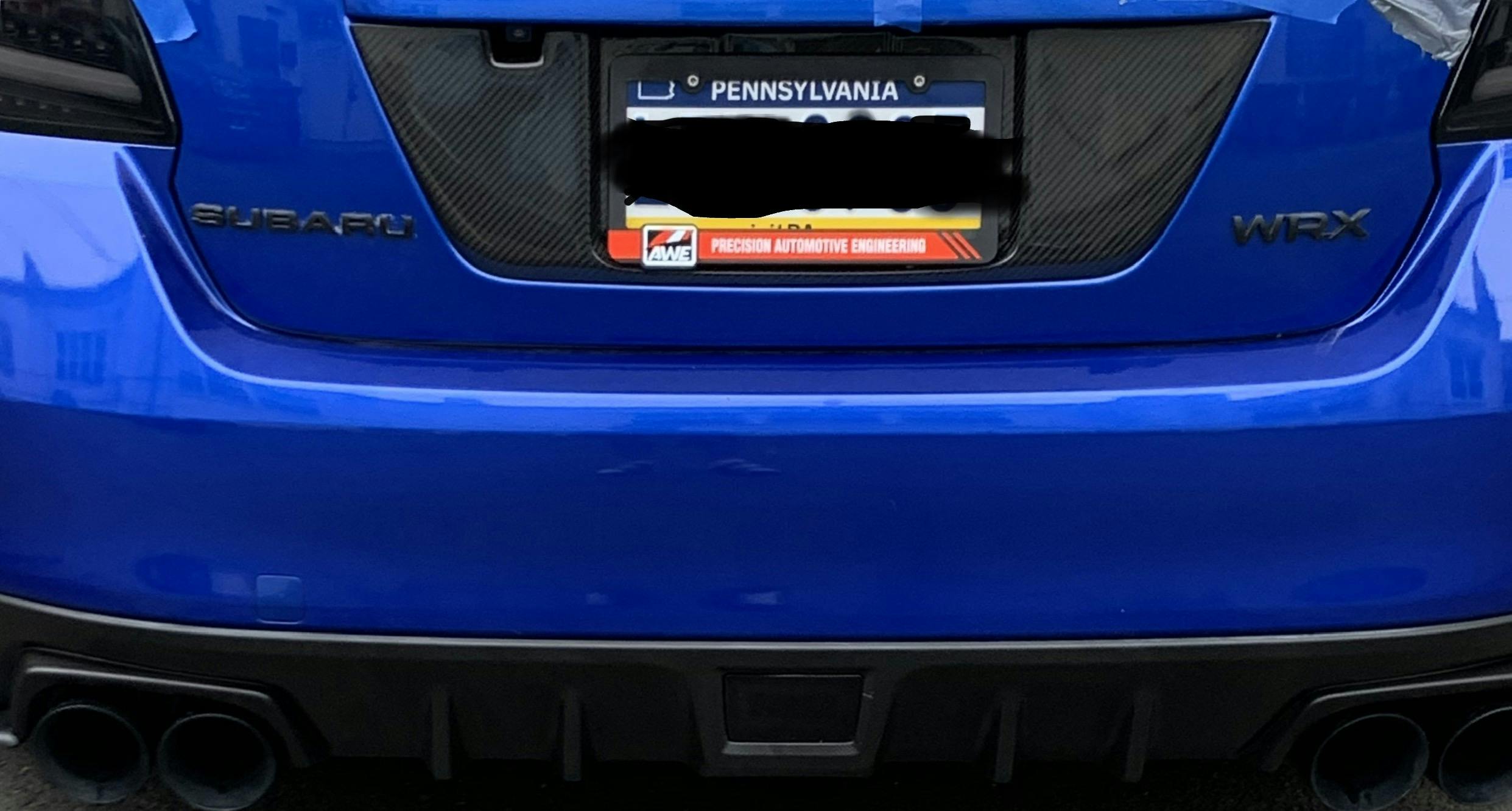 sti carbon fiber license plate frame