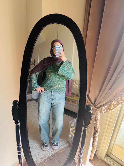 Green Thread Boxy Sweater