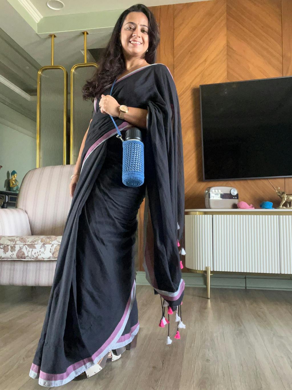 MIDNIGHT MUSE | Mul Cotton | Indidha Saree