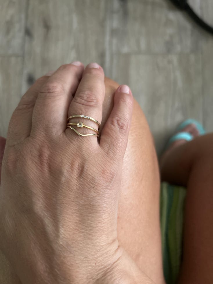 Inel din argint Birthstone Golden April - Topaz Alb