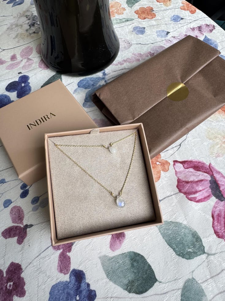 Colier din argint Double Rainbow Golden – Piatra lunii