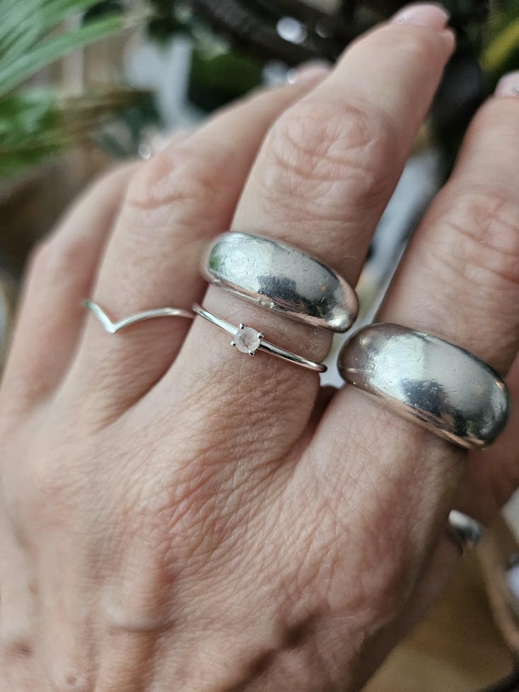 Inel din argint Birthstone June - Piatra Lunii