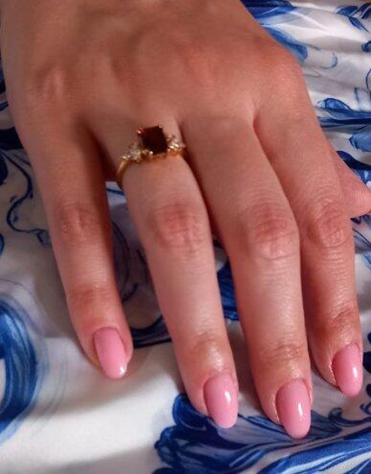 Inel din argint Golden Faerie - Granat