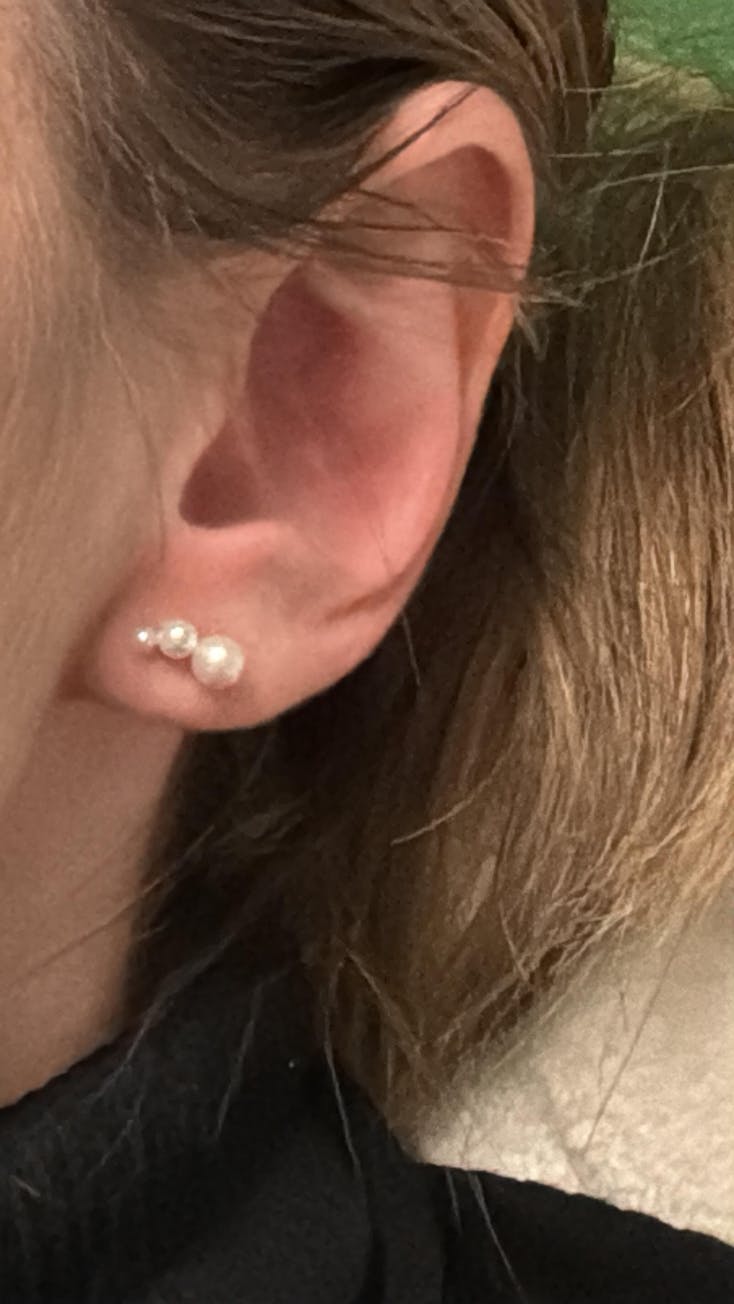 Cercei din aur Tiny Pearls