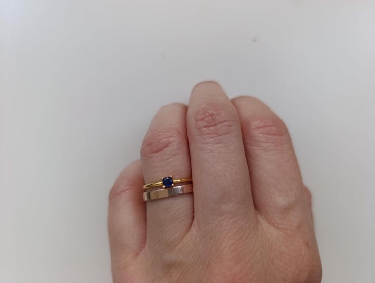 Inel din argint Birthstone Golden September - Safir