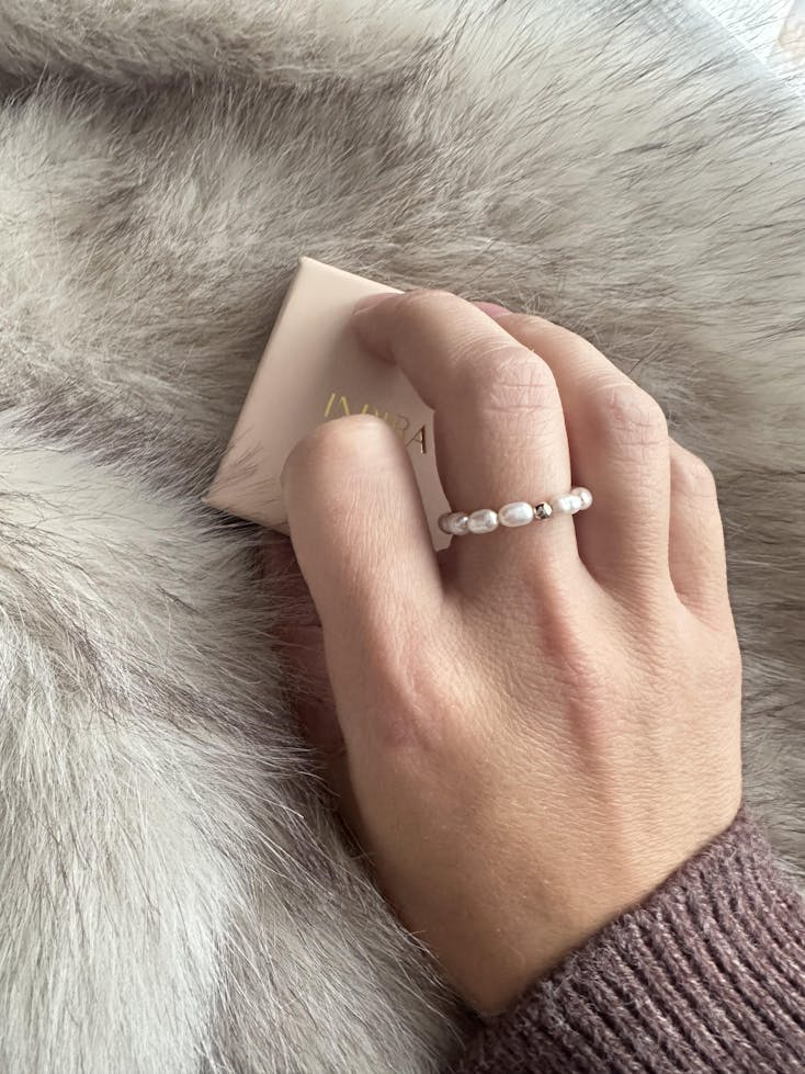 Inel din aur Glamour - Perle Naturale