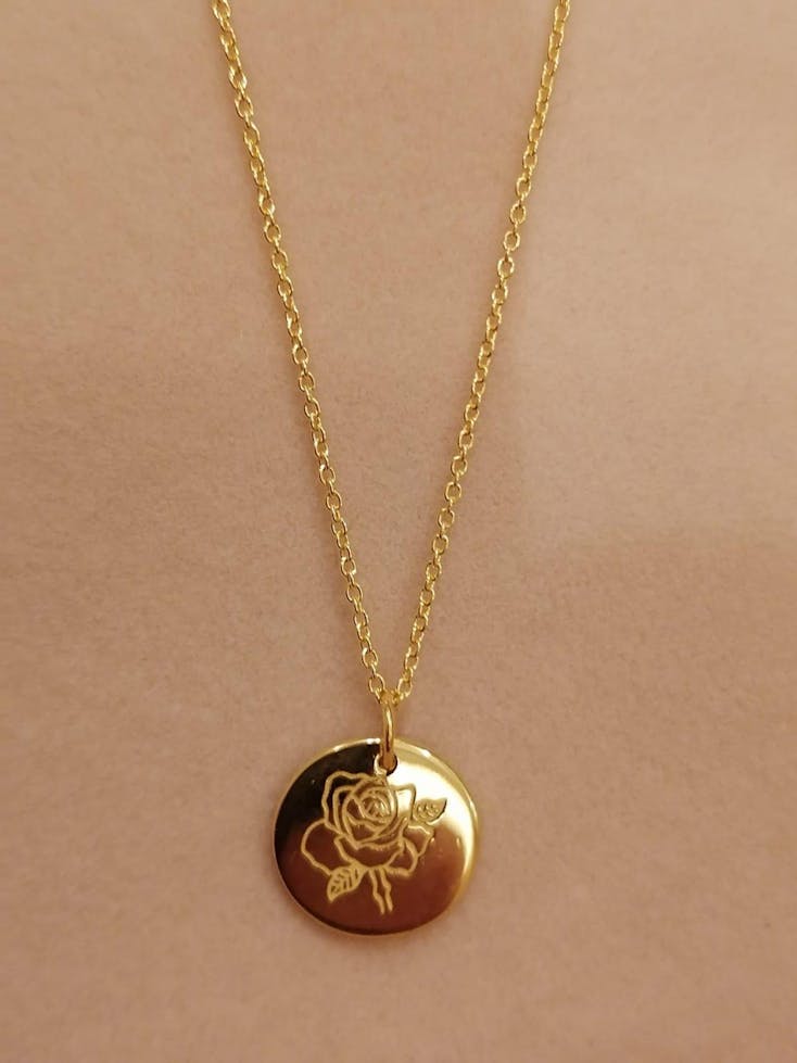 Colier din argint Birth Flower Golden - June Rose