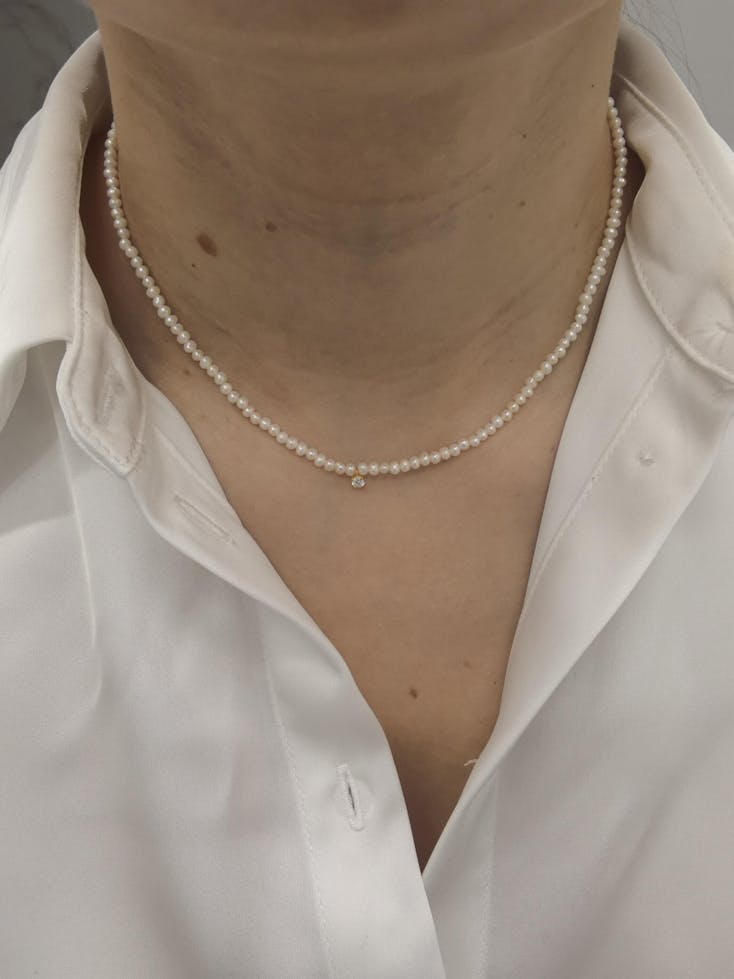 Colier din argint Golden Fairy - Perle de cultura