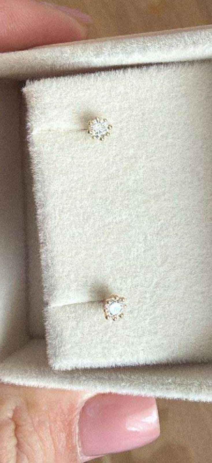 Cercei din aur Abby - Zirconiu