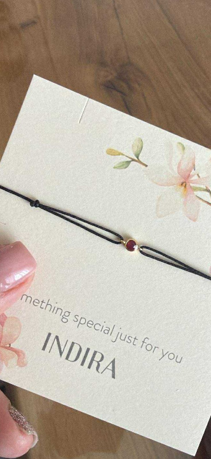 Brățară șnur din argint Birthstone Golden July - Rubin