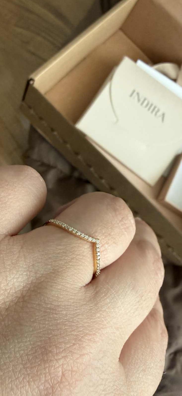 Inel din argint Golden Simple V - Zirconiu