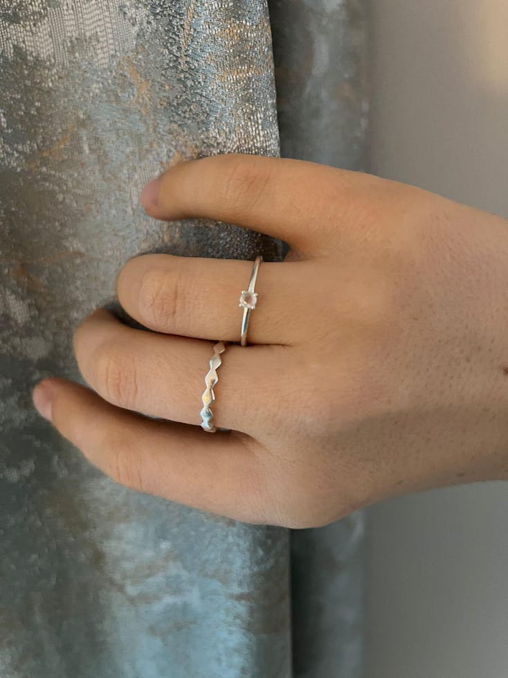 Inel din argint Birthstone June - Piatra Lunii