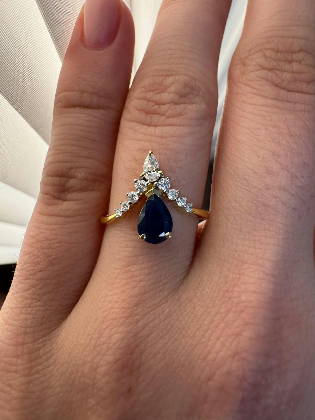 Inel din Aur Love Story - Safir & Diamante