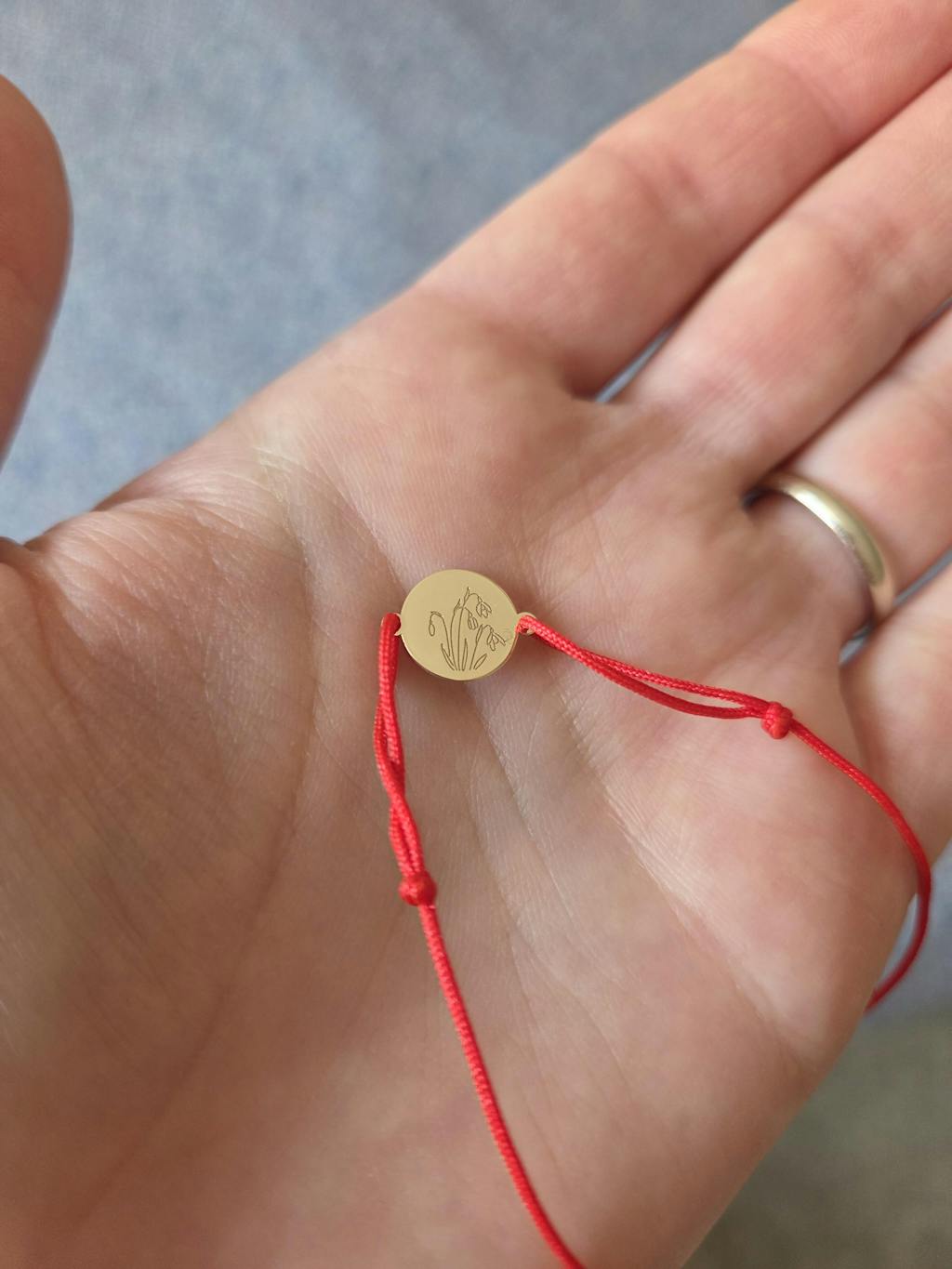 Brățară șnur din aur Birth Flower - January Snowdrop