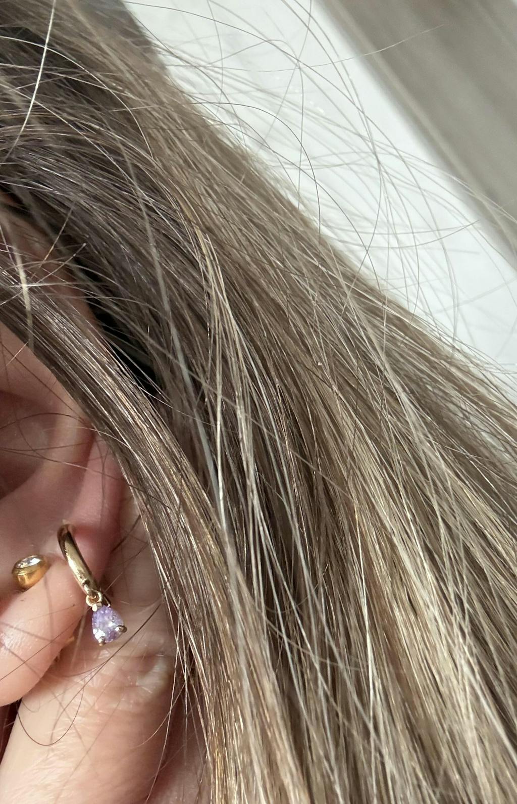 Cercei din aur Lavender Drops - Zirconiu