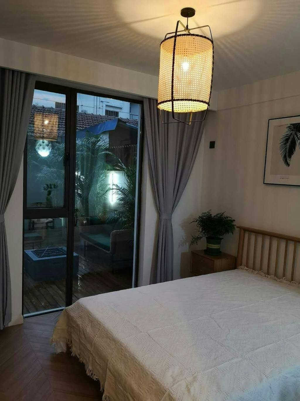 Small Rattan Cane Pendant Light 10 Inches