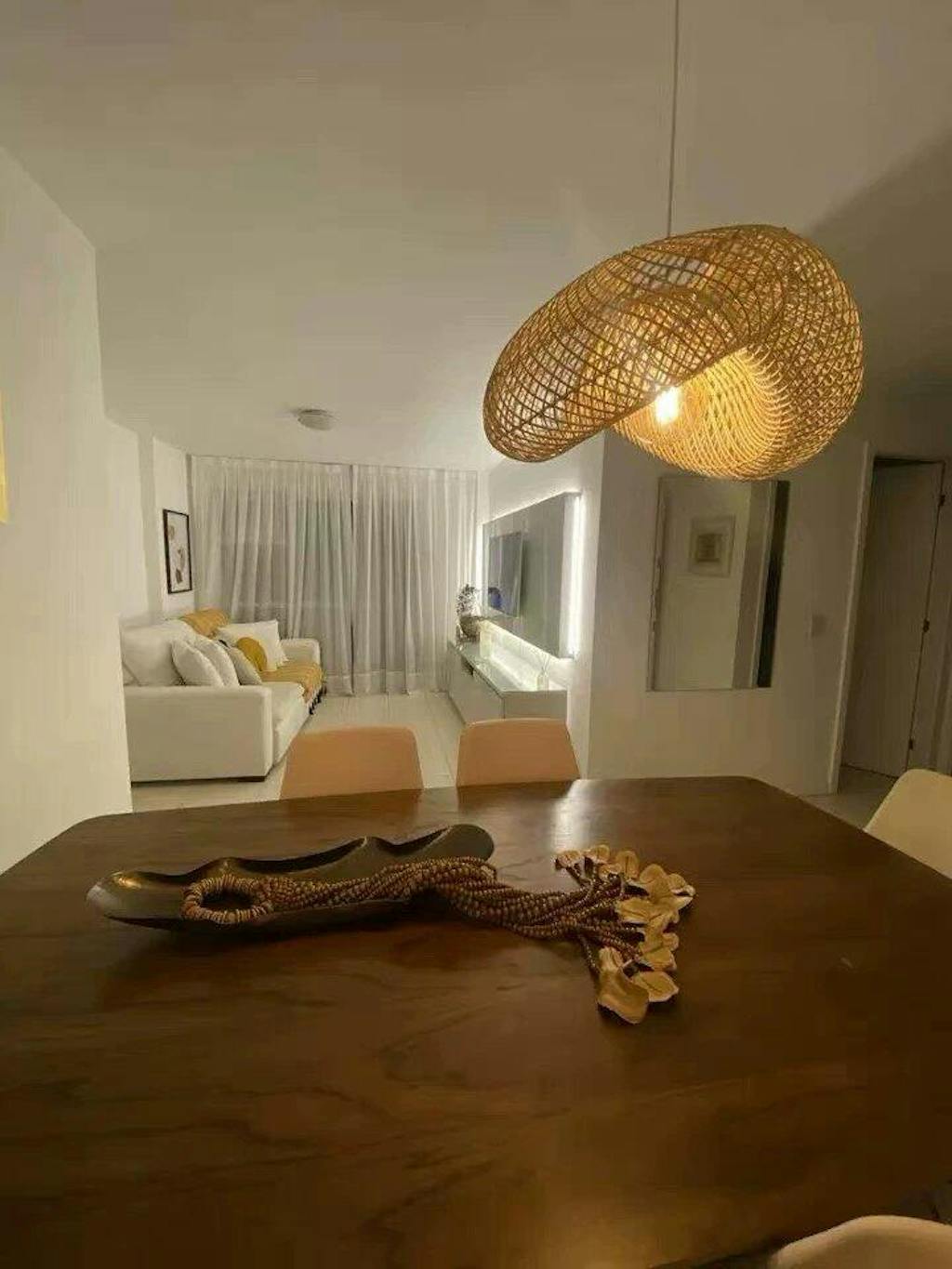 Generis Wabi Sabi Wave Rattan Pendant Light