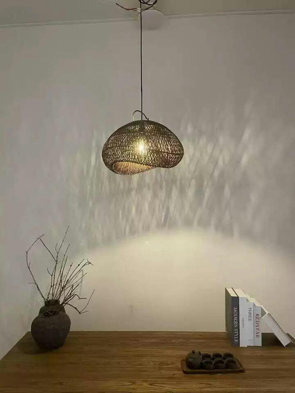 Generis Wabi Sabi Wave Rattan Pendant Light