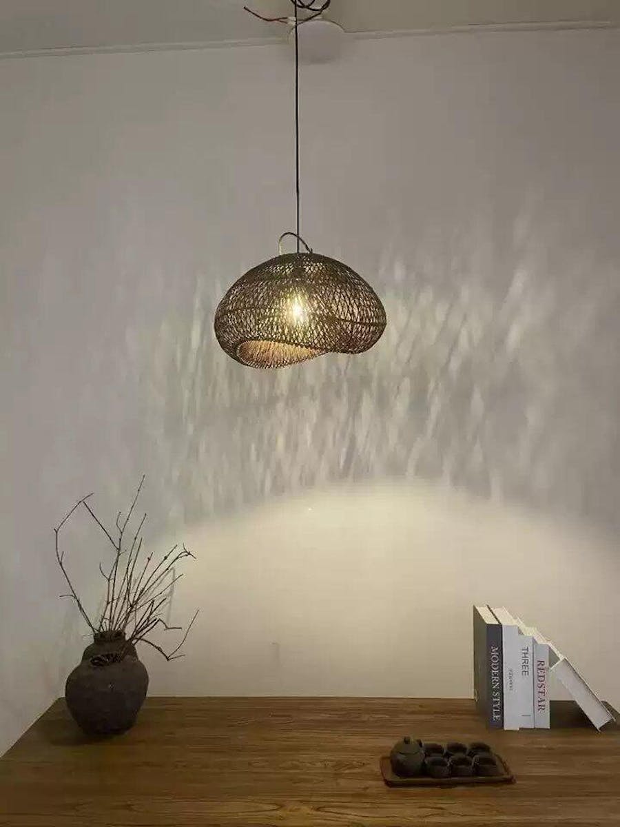 Generis Wabi Sabi Wave Rattan Pendant Light
