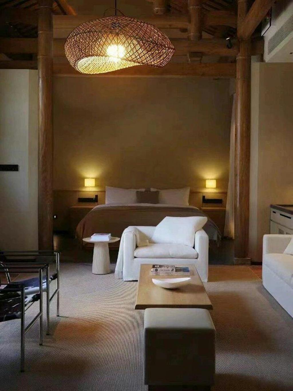 Generis Wabi Sabi Wave Rattan Pendant Light