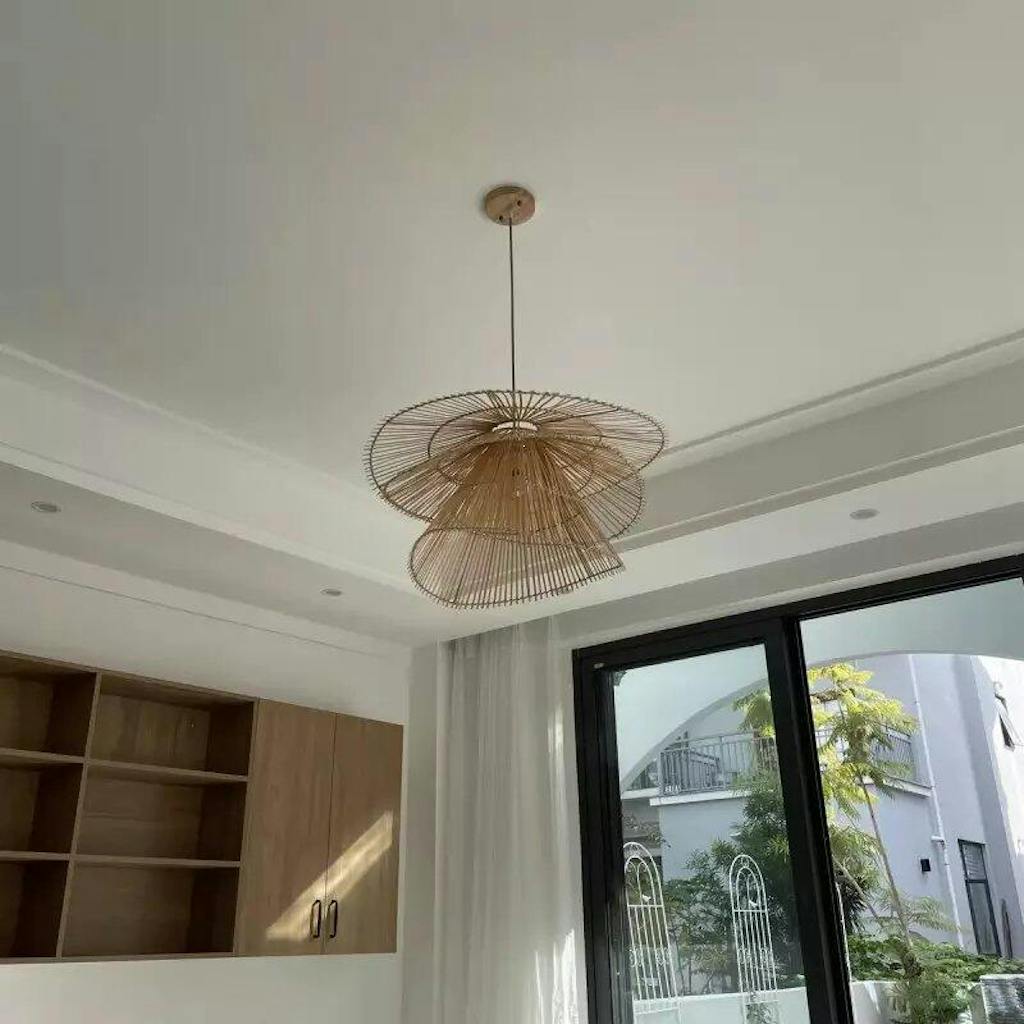 Wilby Tiered Bamboo Pendant Light For Dining Room