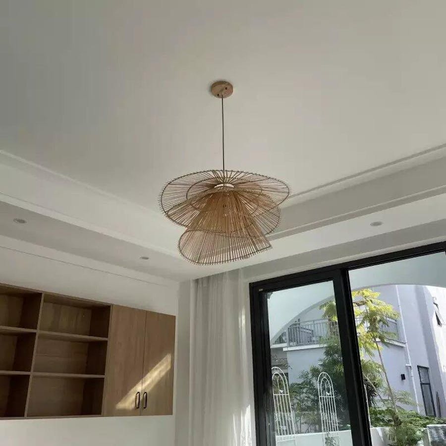 Wilby Tiered Bamboo Pendant Light For Dining Room