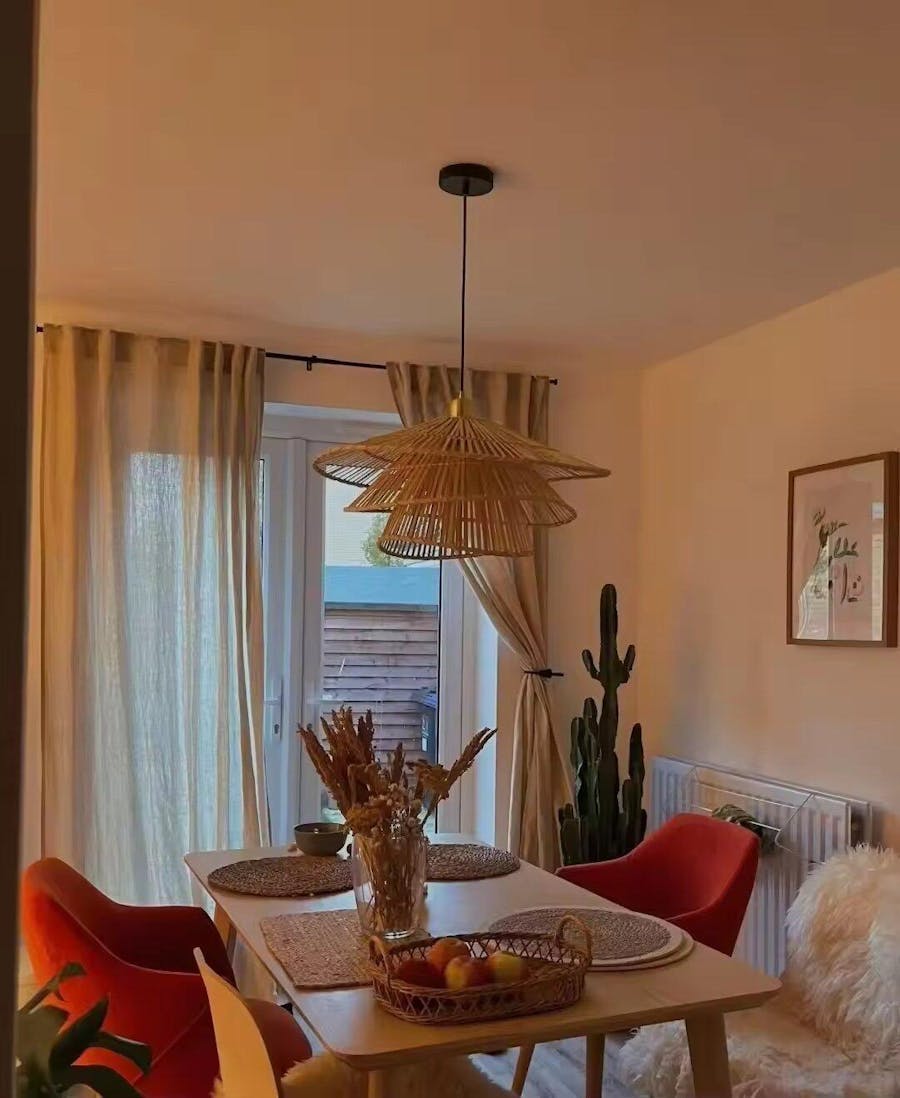 Wilby Tiered Bamboo Pendant Light For Dining Room