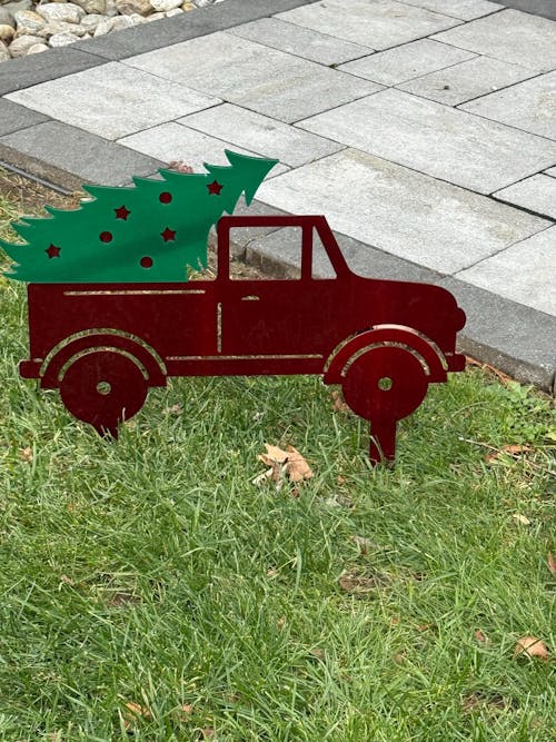 Christmas Tree Truck Yard Stake