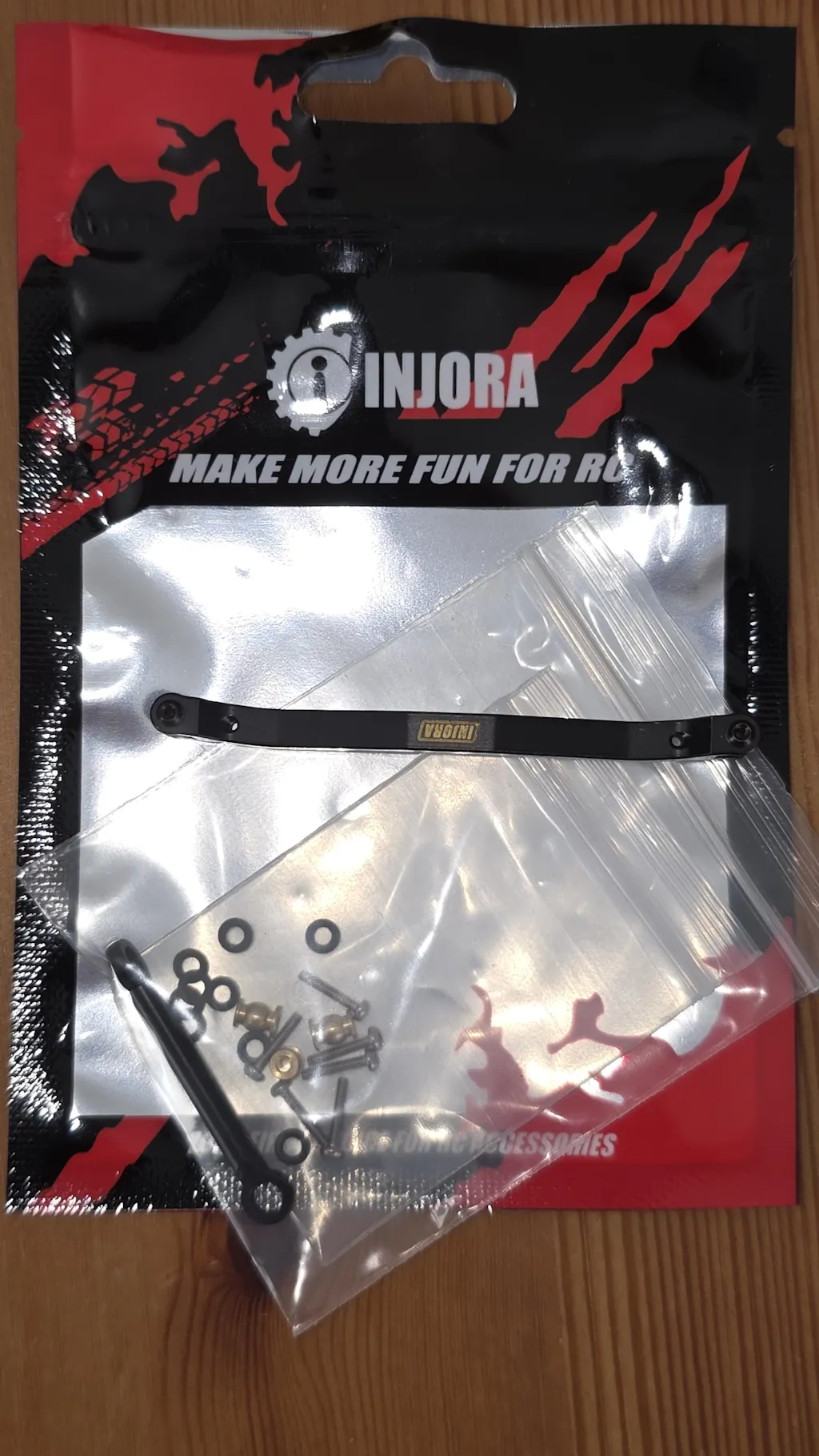 INJORA Black Brass Steering Links for 1/24 FMS FCX24M