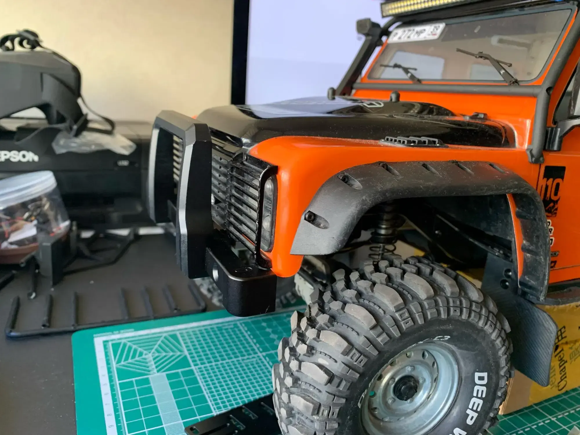 INTEGY C28084RED - Paraurti Posteriore In Alluminio CNC Per Traxxas TRX-4 - Ricambio Aftermarket Per Crawler Scale