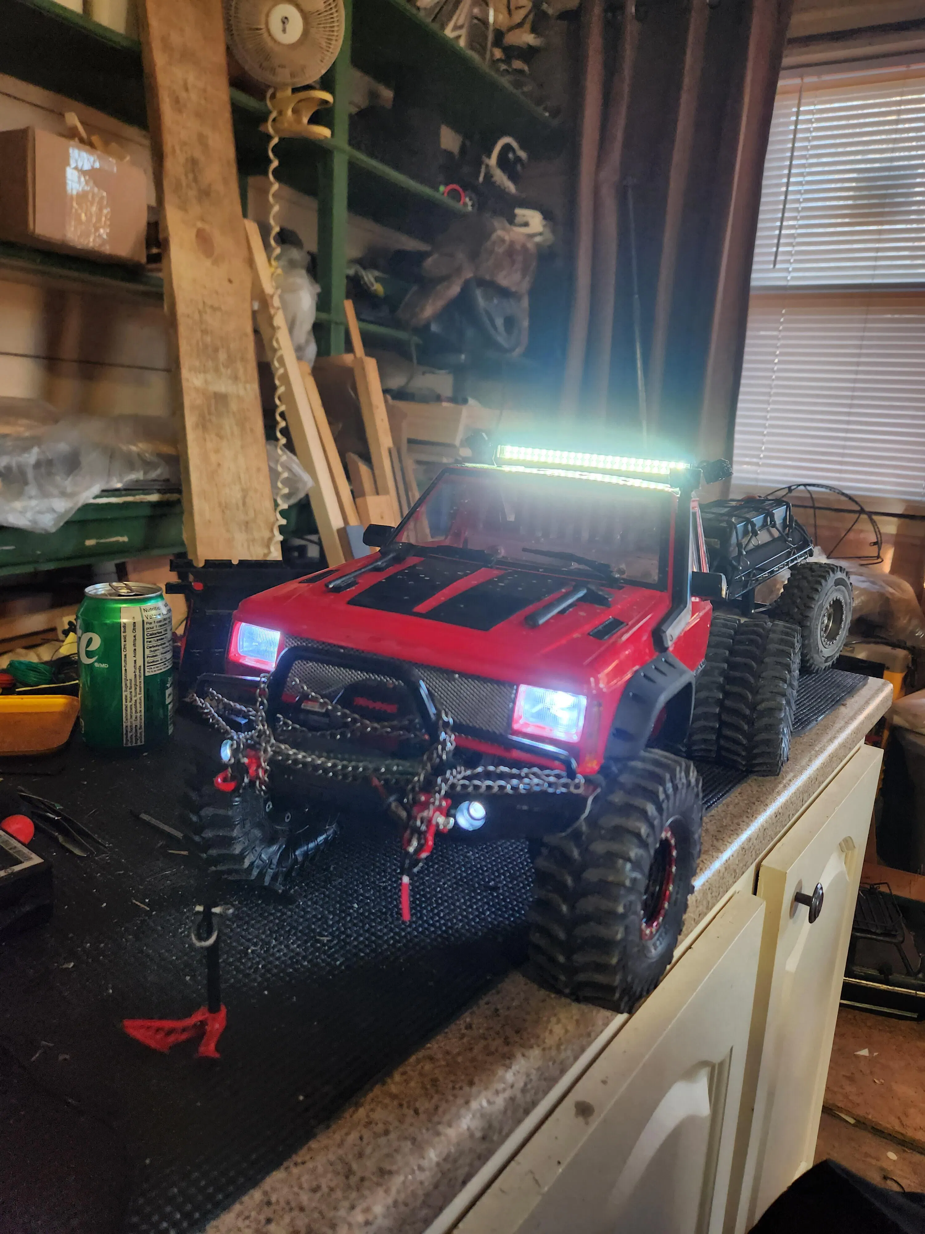 Paraurti Anteriore KYX Stinger Con LED Per TRX-4, SCX10 II, AX90046 – Nero, Scala 1:10