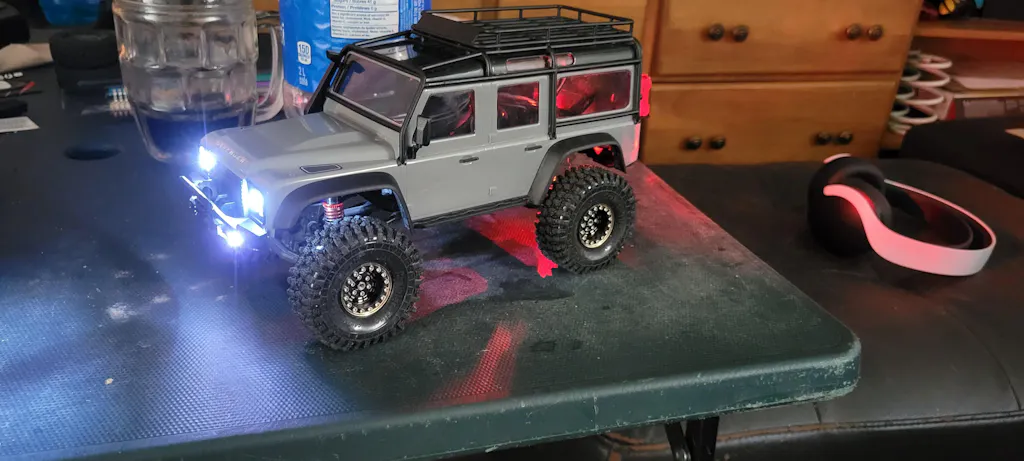 INJORA 4 Luci LED Multicolori Per Auto RC | Giallo Rosso Blu | 4 Modalità Per Tamiya 1/14 SCX10 TRX4 1/10 - 5
