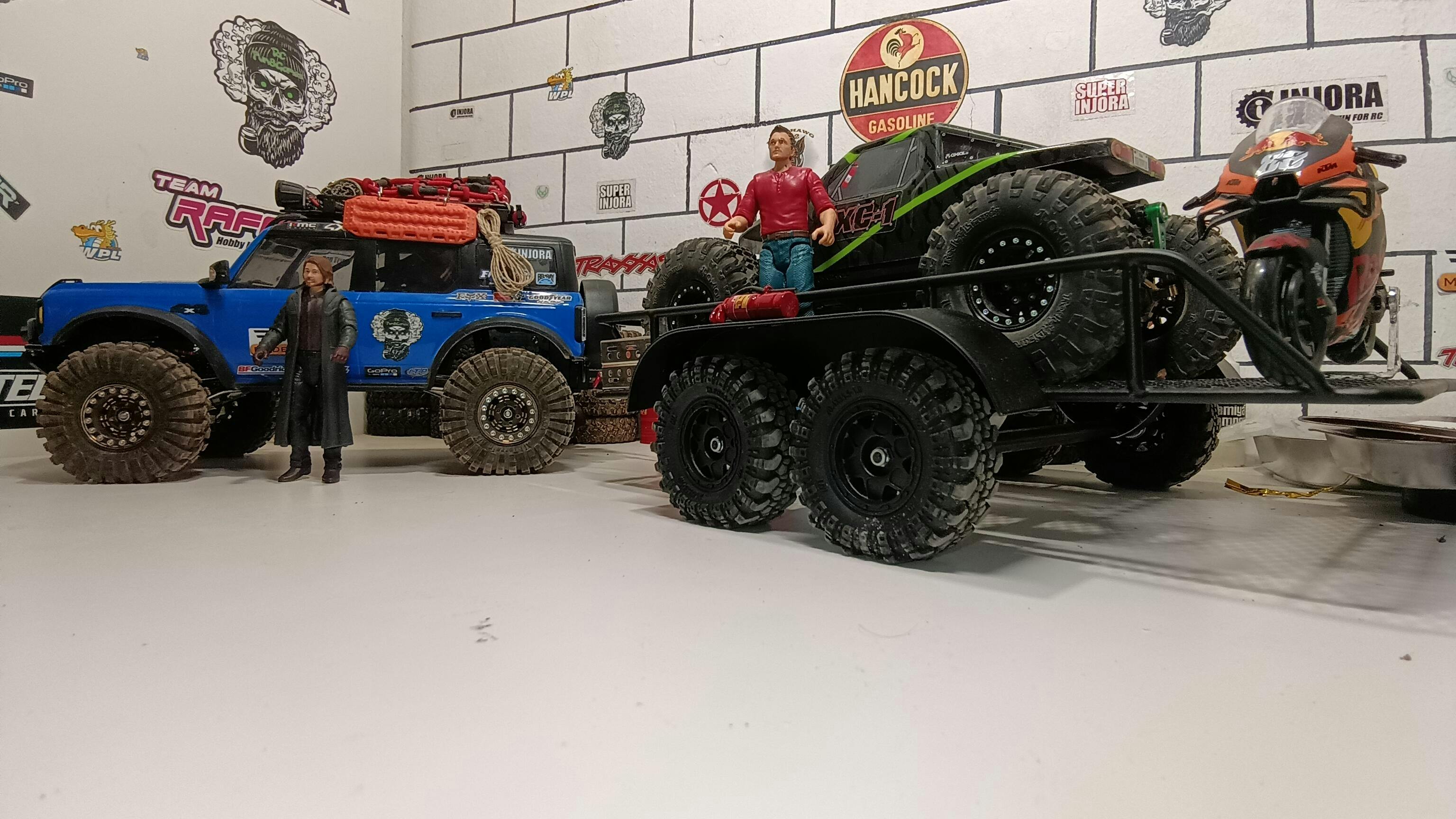 INJORA Metal Hitch Mount Trailer for 1/18 RC Crawler TRX4M