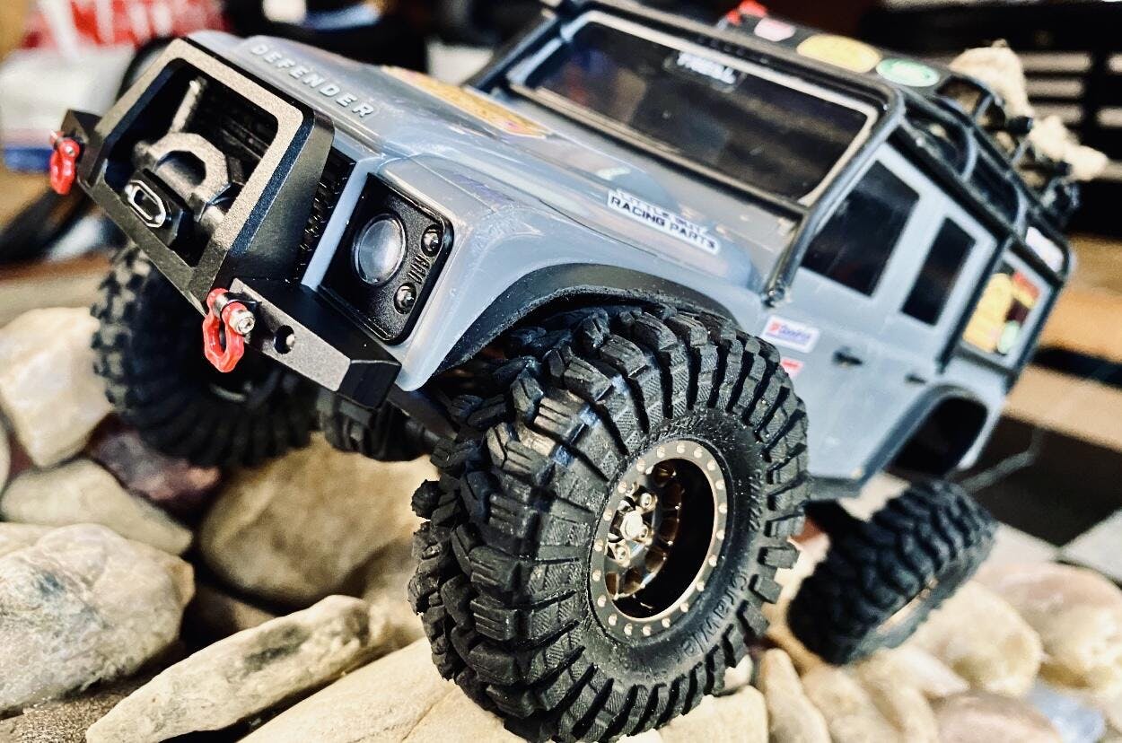INJORA CNC Aluminum Front Rear Bumper for 1/18 TRX4M Defender (4M-41)