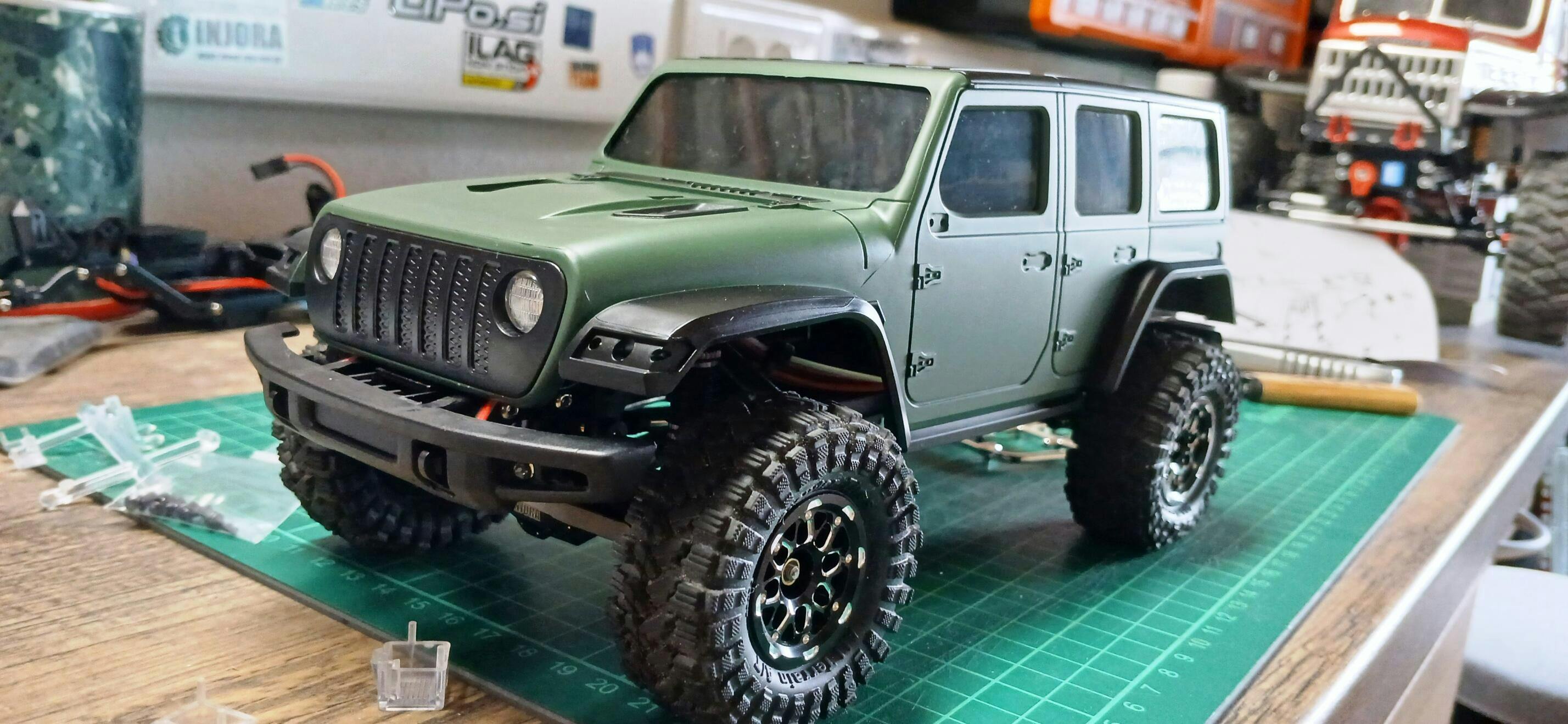 INJORA ABS Hard Top Body with Bumpers for 155mm 1/18 TRX4M Bronco