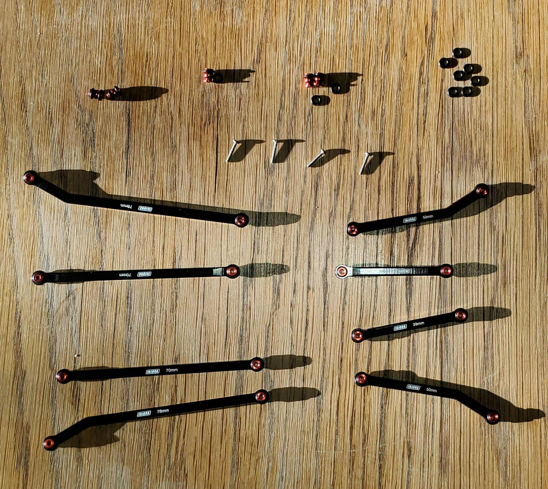 INJORA 8PCS Aluminum High Clearance 4 Links Kit for Axial SCX24