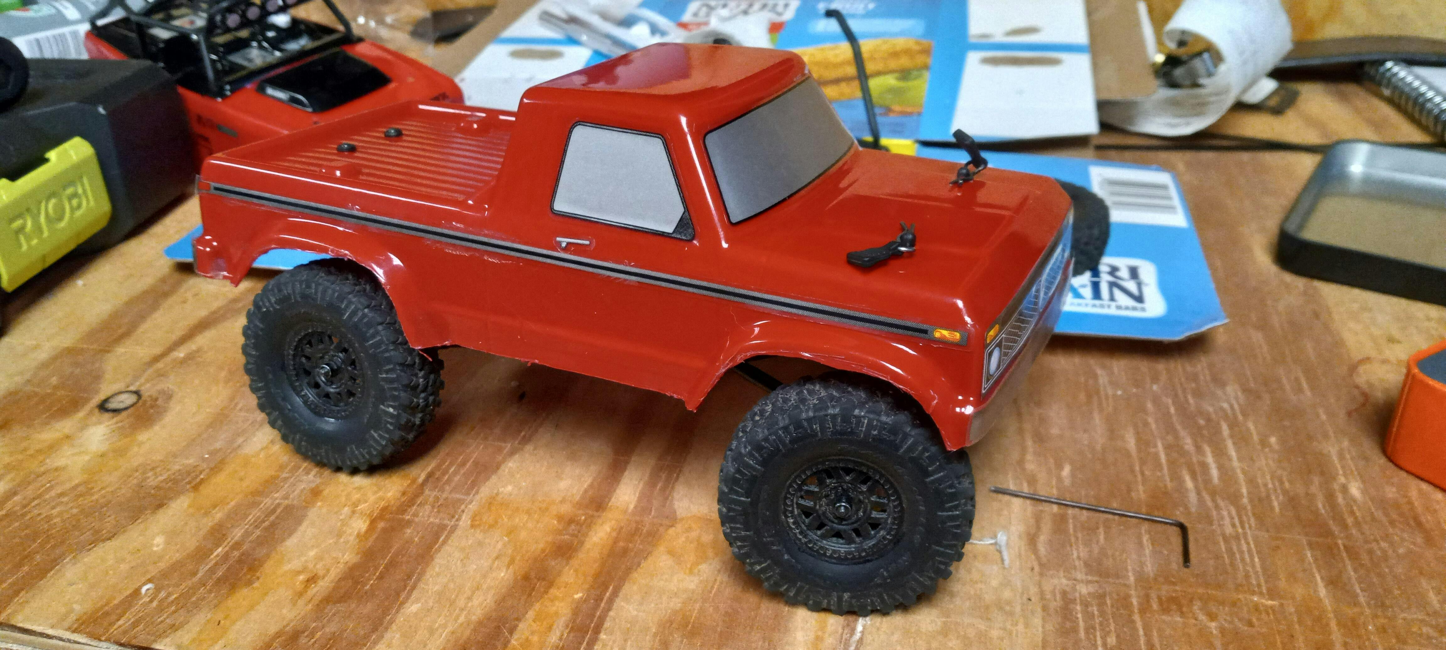 INJORA Ford F150 Clear Body Shell with Roll Cage for Axial SCX24