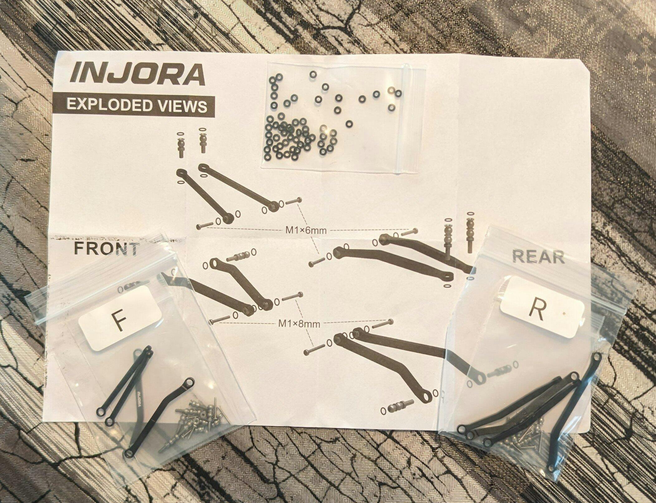 INJORA Aluminum High Clearance Chassis Links for 1/30 Axial SCX30