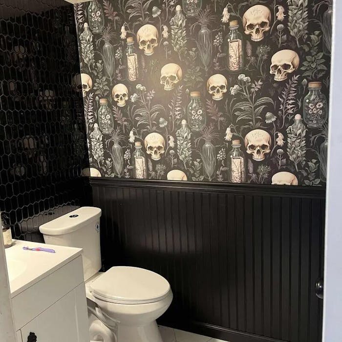Witchy Skulls Wallpaper | Green Death