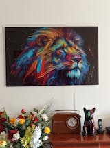 Nobility of the Lion Glass Wall Art  || Designer Collection