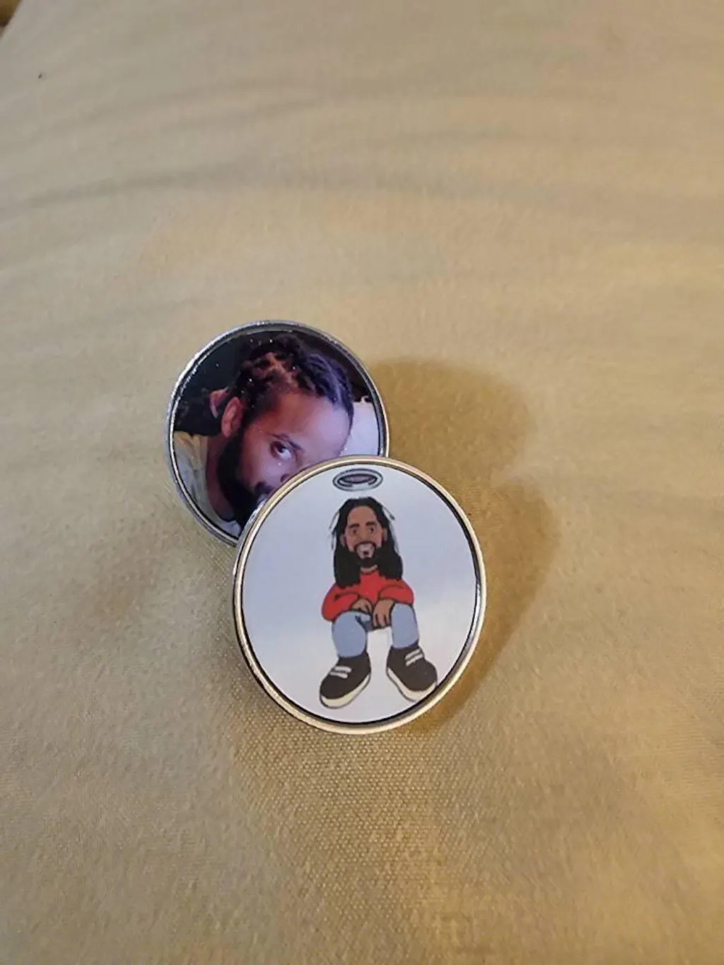 Personalized Metal Circle, Heart or Square Shaped Pin Button with Your Photo