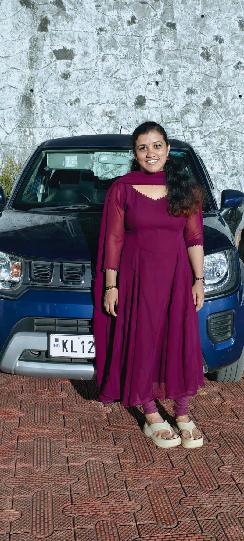 Om Shanti Oshanna Wine (Kurti+Dupatta)