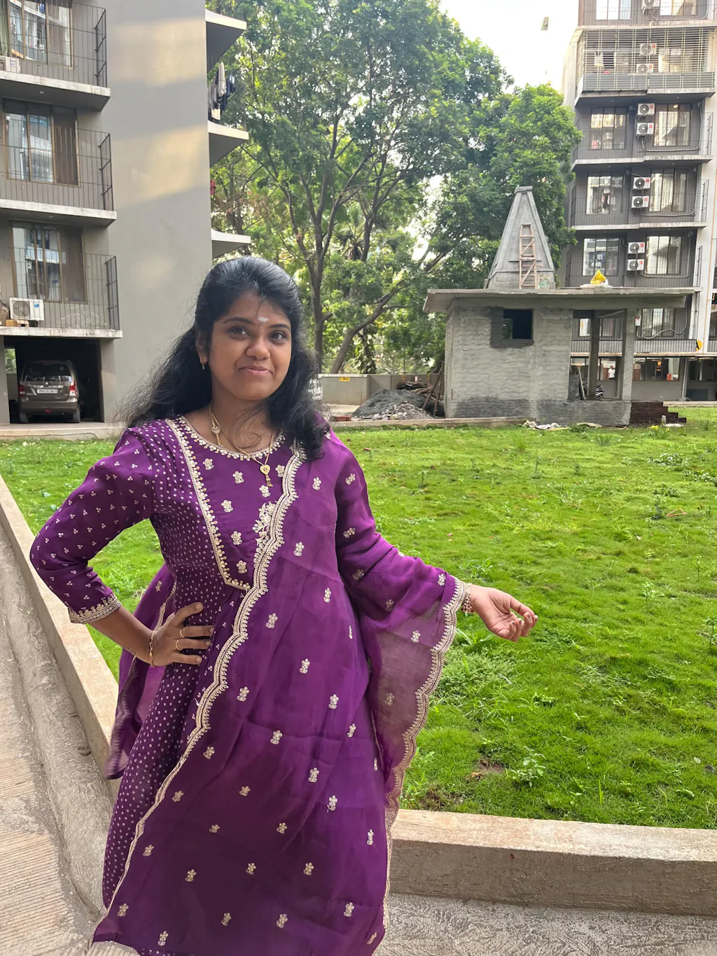 Vidhura Purple (Kurti+Pant+Dupatta)