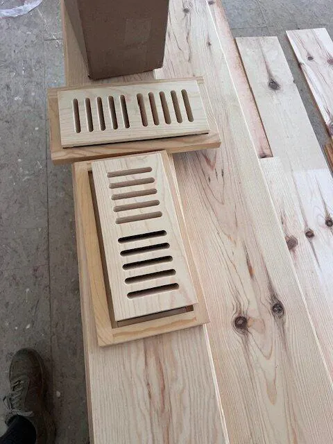 Original Style Pine Floor Register - Flush Mount 4"x10"