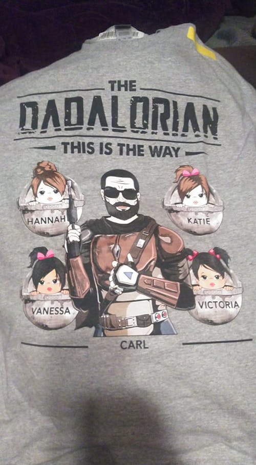 Dadalorian Personalized Shirt For Dad, Daddy Shirt, Name, Character & Kid's Name Can Be Changed