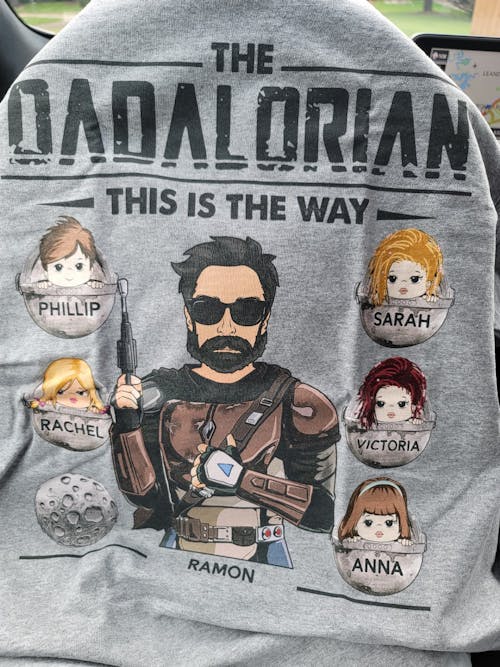 Dadalorian Personalized Shirt For Dad, Daddy Shirt, Name, Character & Kid's Name Can Be Changed