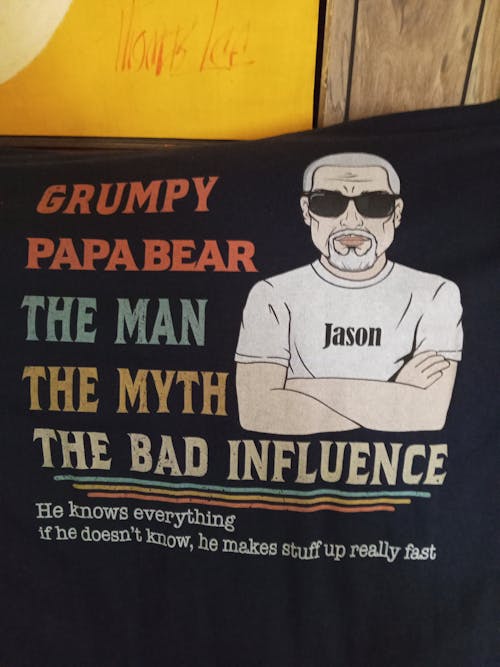 Grumpy Papa The Man The Myth The Bad Influence Vintage Personalized Shirt For Grandpa, Nickname, Name And Character Can Be Changed