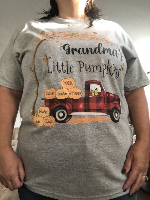 Nana's Little Pumpkins Truck Autumn Personalized Shirts Vr2